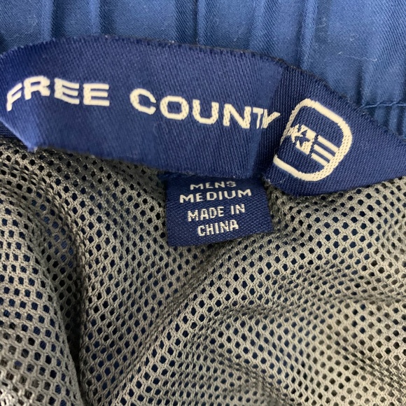 Free Country Medium Swim Trunks Navy Lined - Picture 3 of 3